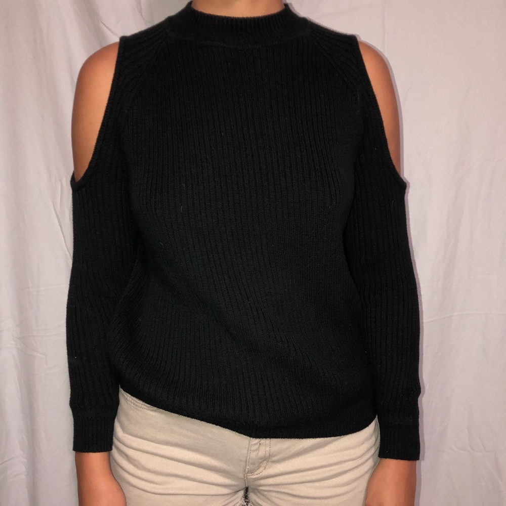 Black off the shoulder sweater
